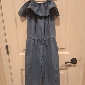 Nautica Denim Blue Off-Shoulder Jumpsuit